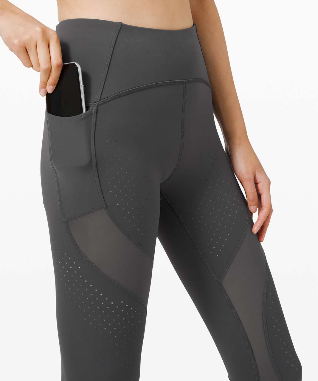 Lululemon Uncovered Strength High-Rise Crop 23 - Graphite Grey - lulu  fanatics