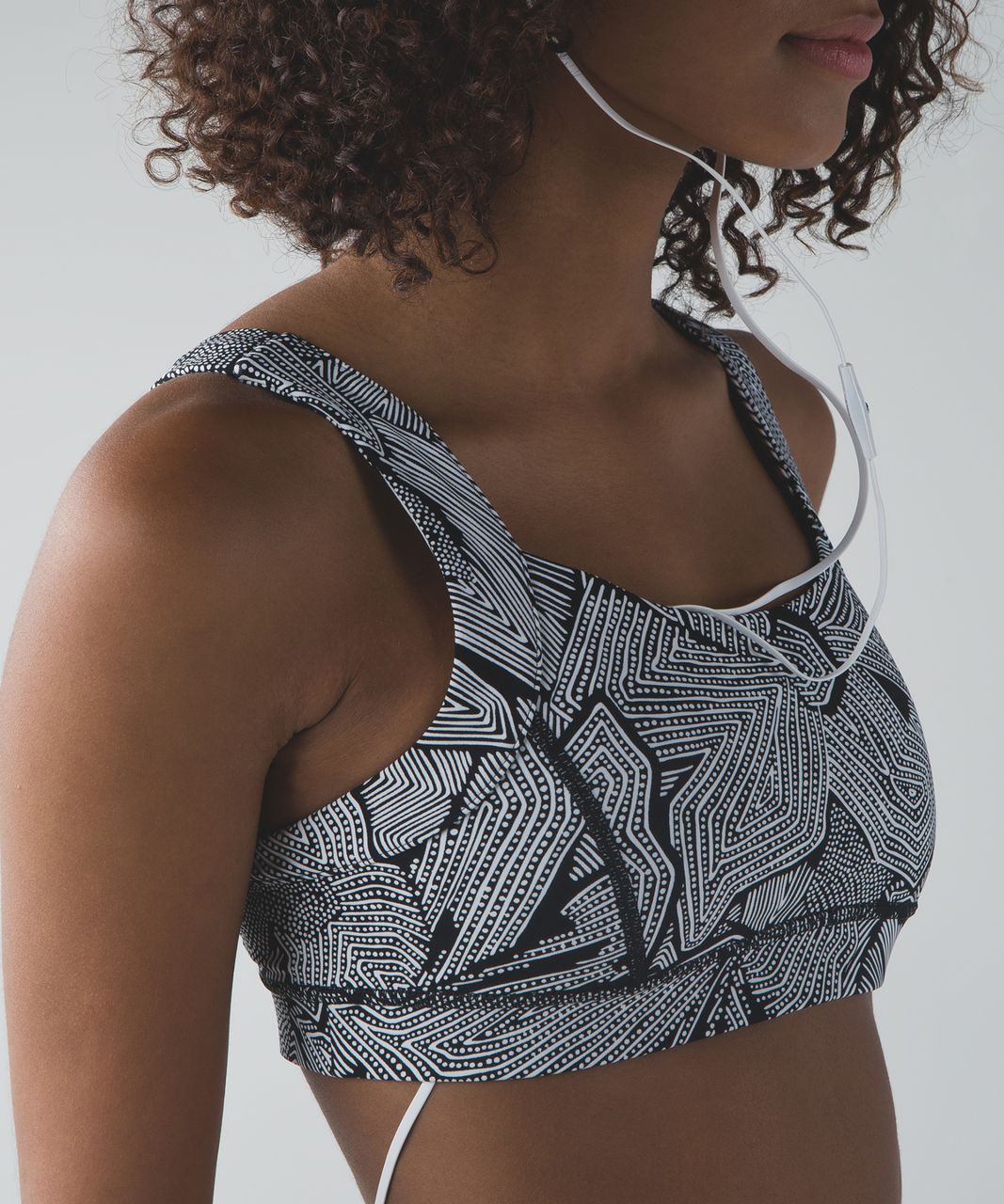 Lululemon Pavement Pusher Bra  - Dottie Tribe White Black / Black