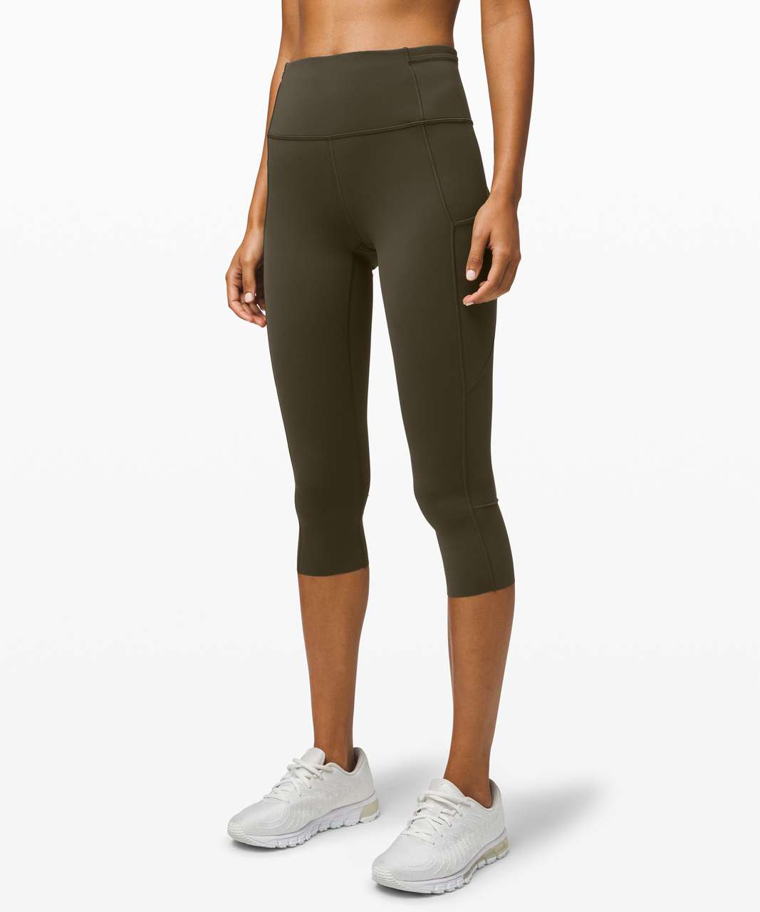 NWT Lululemon Fast Free High-Rise Legging Crop 19 Size 6 Dark Olive Green  Nulux 