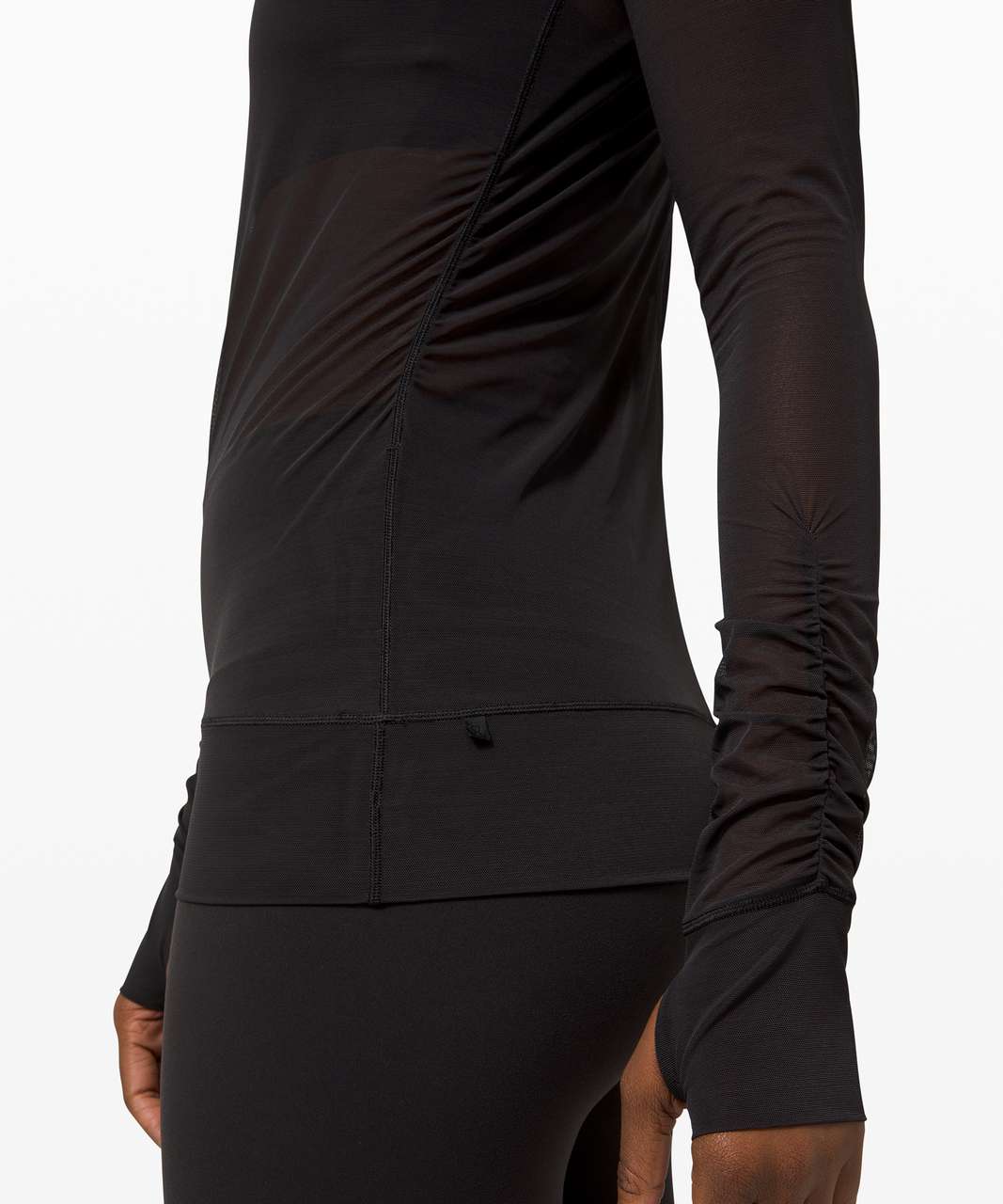 Lululemon Ribbed Open-Back Yoga Long Sleeve Shirt - Black - lulu fanatics