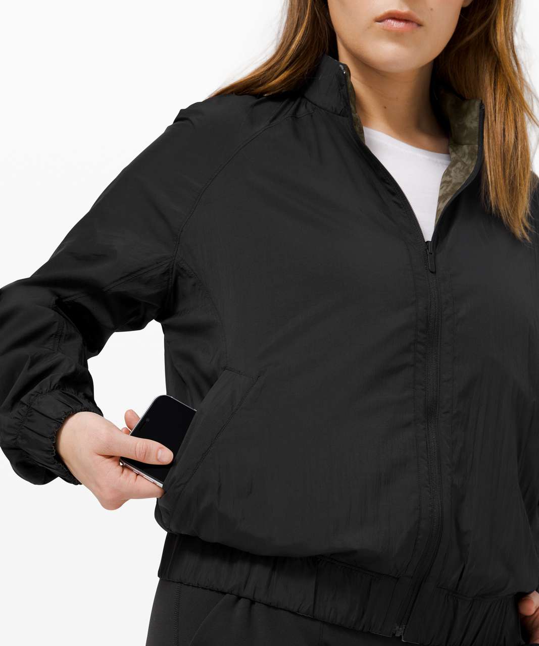 Lululemon Bombs Away Jacket - Black / Summer Shade Medium Olive Dark Olive