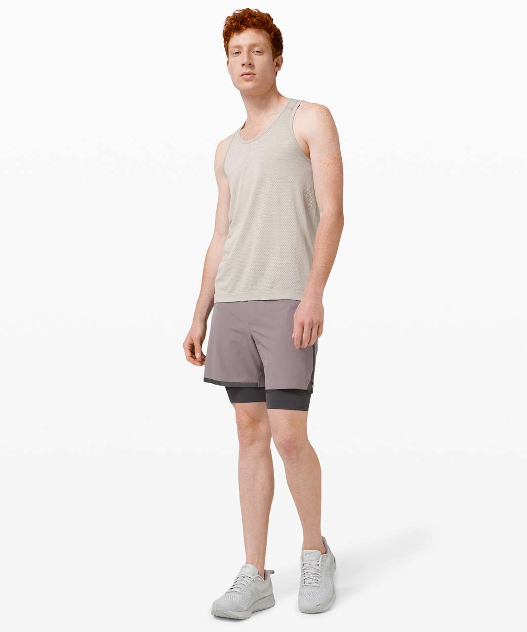 Lululemon Metal Vent Breathe Tank - Silver Drop / Light Ivory