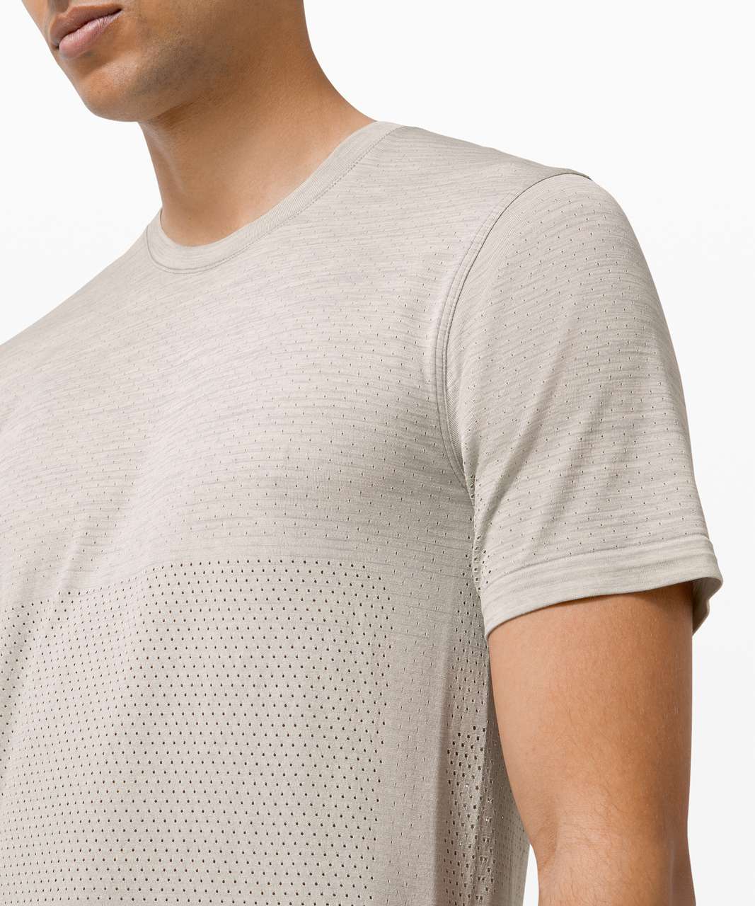 Lululemon Metal Vent Breathe Short Sleeve - Silver Drop / Light Ivory