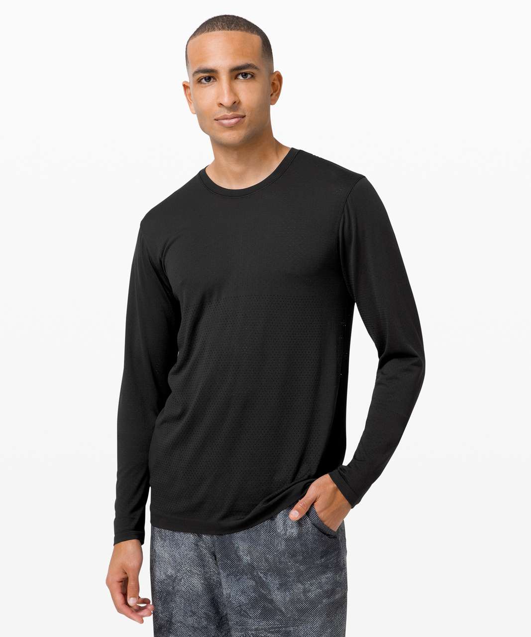 Lululemon Metal Vent Breathe Long Sleeve - Black / Black