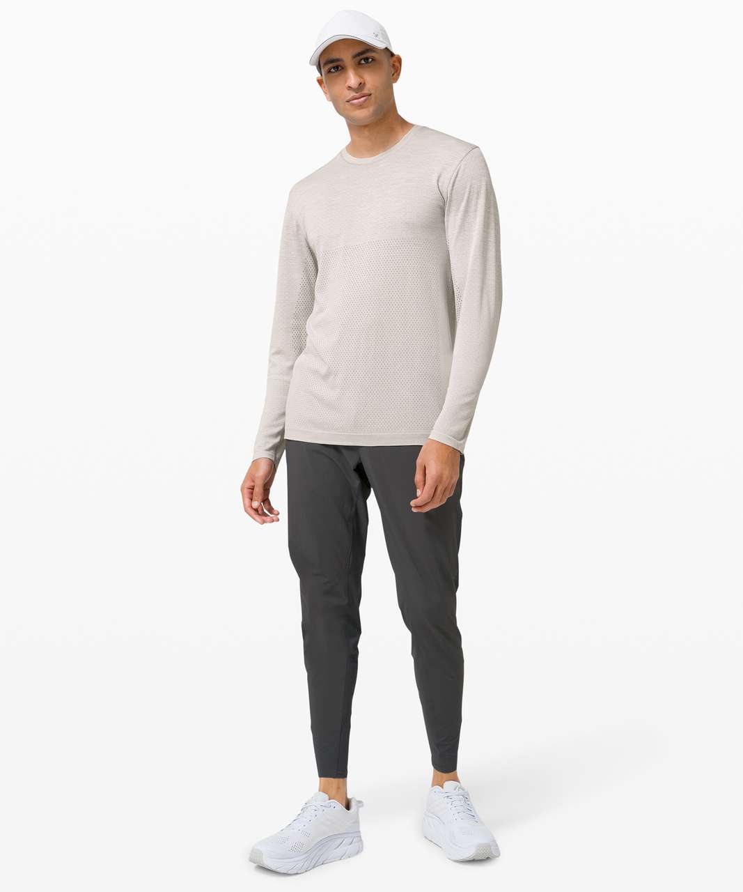 Lululemon Metal Vent Breathe Long Sleeve - Silver Drop / Light Ivory ...