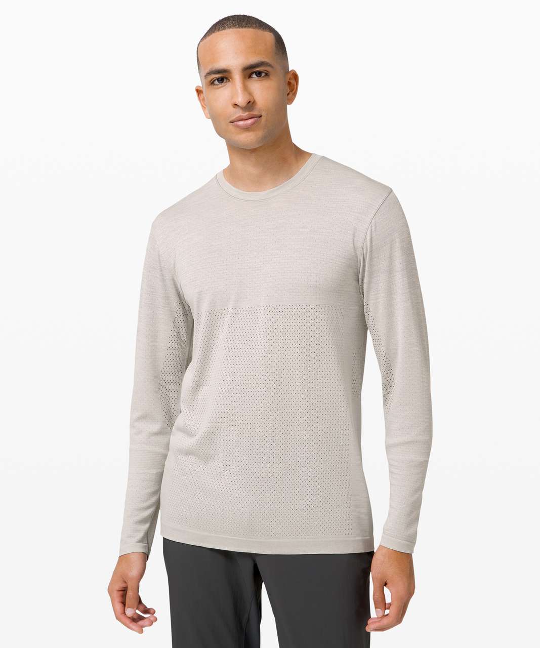 Lululemon Metal Vent Breathe Long Sleeve - Silver Drop / Light Ivory