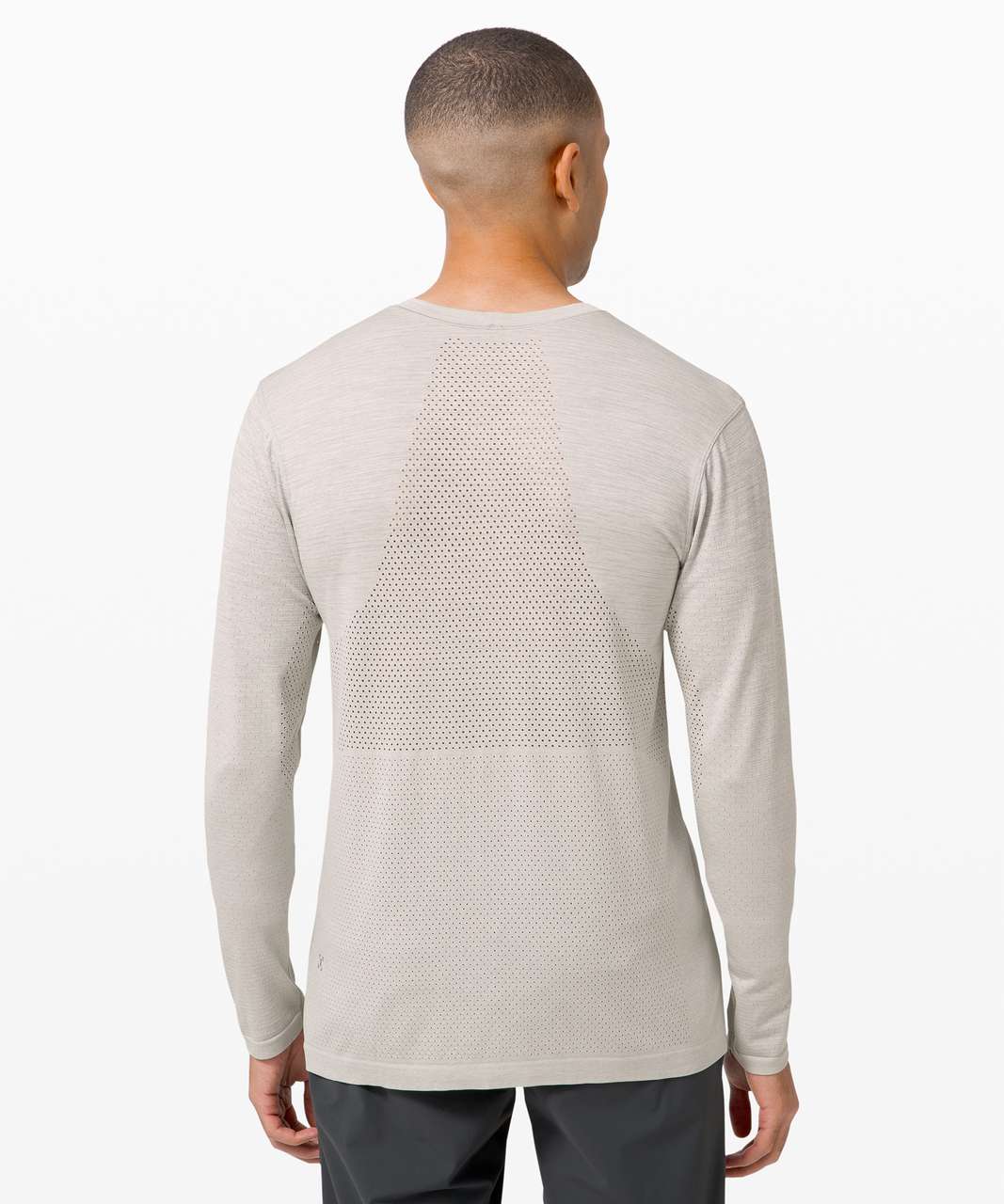 Lululemon Metal Vent Breathe Long Sleeve - Silver Drop / Light Ivory