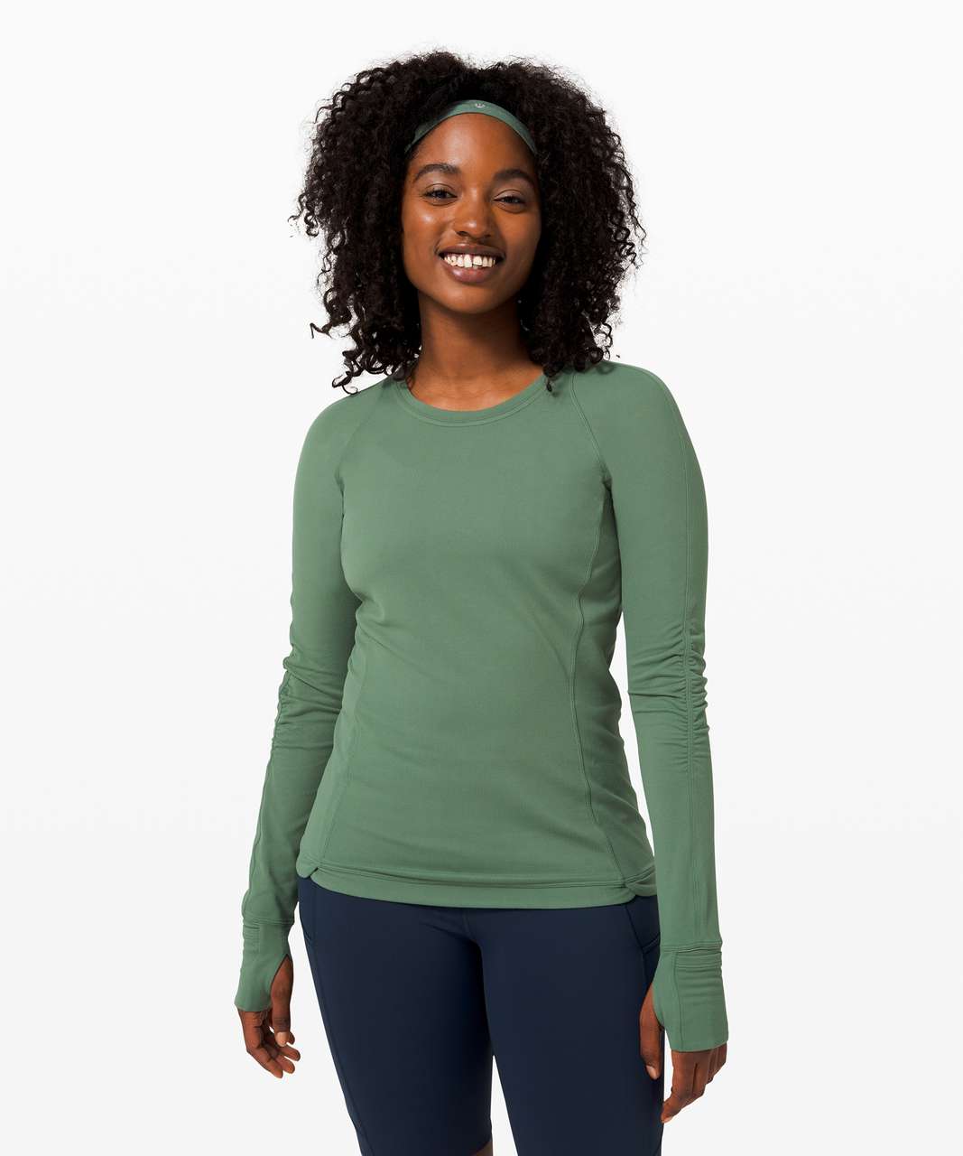 Lululemon Runderful Long Sleeve - Algae Green - lulu fanatics