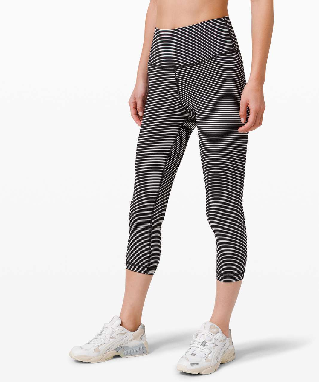 Lululemon Wunder Under Crop (High-Rise) *Full-On Luxtreme 21" - Hype Stripe Black White