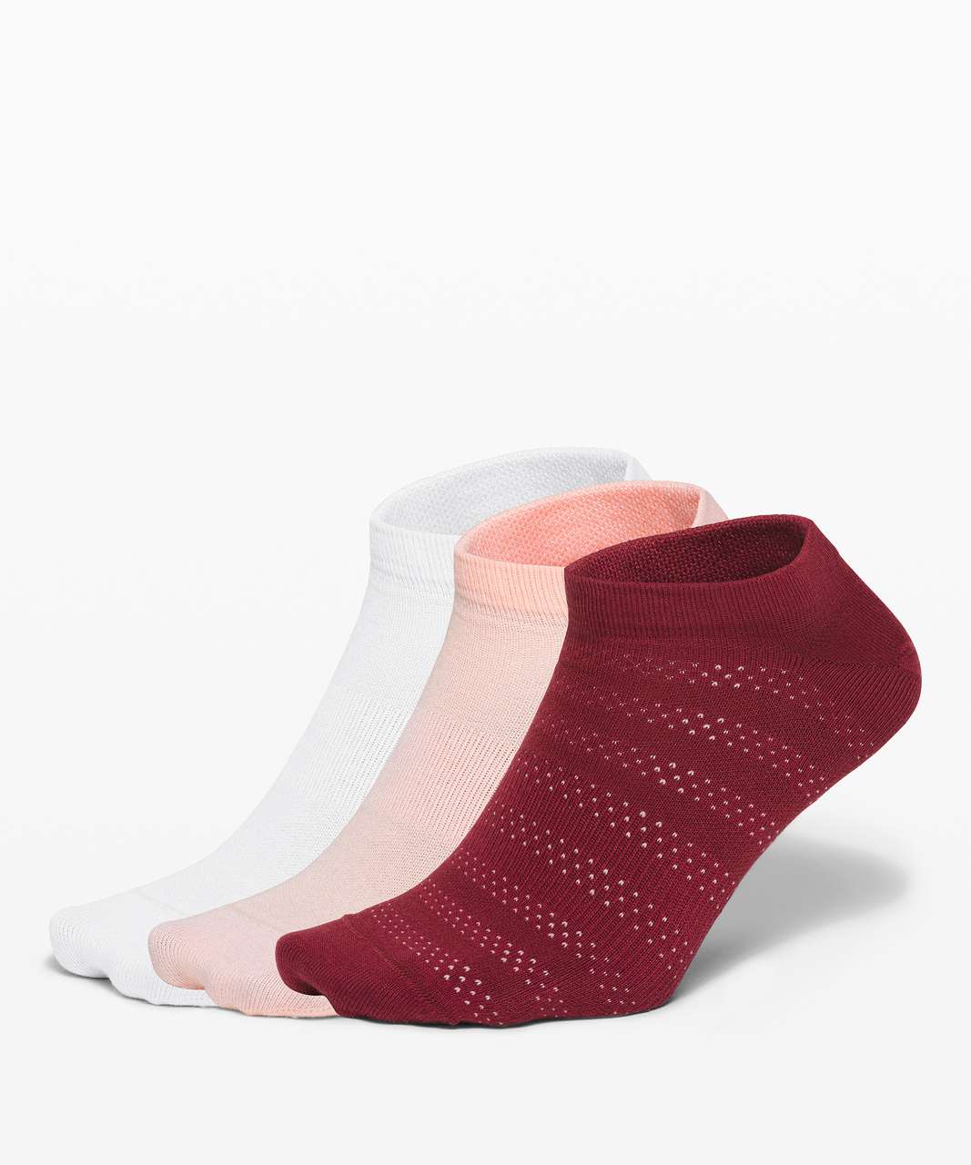 Lululemon On the Fly Sock *3-Pack - Chianti / Ballet Slipper / White