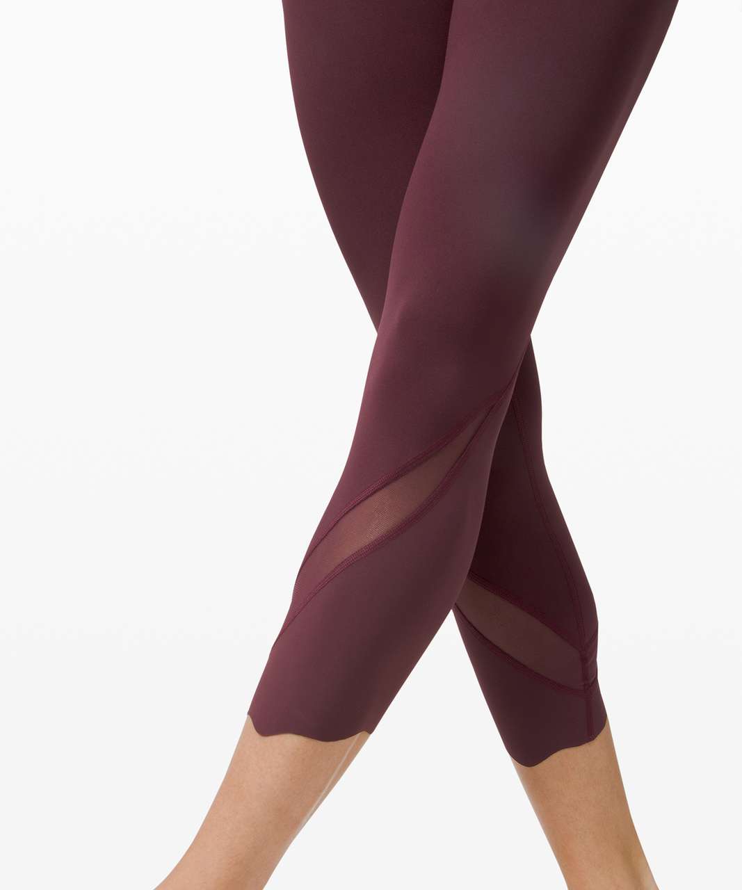 Lululemon Wunder Under Crop High-Rise *Roll Down Scallop Full-On Luxtreme 23" - Cassis