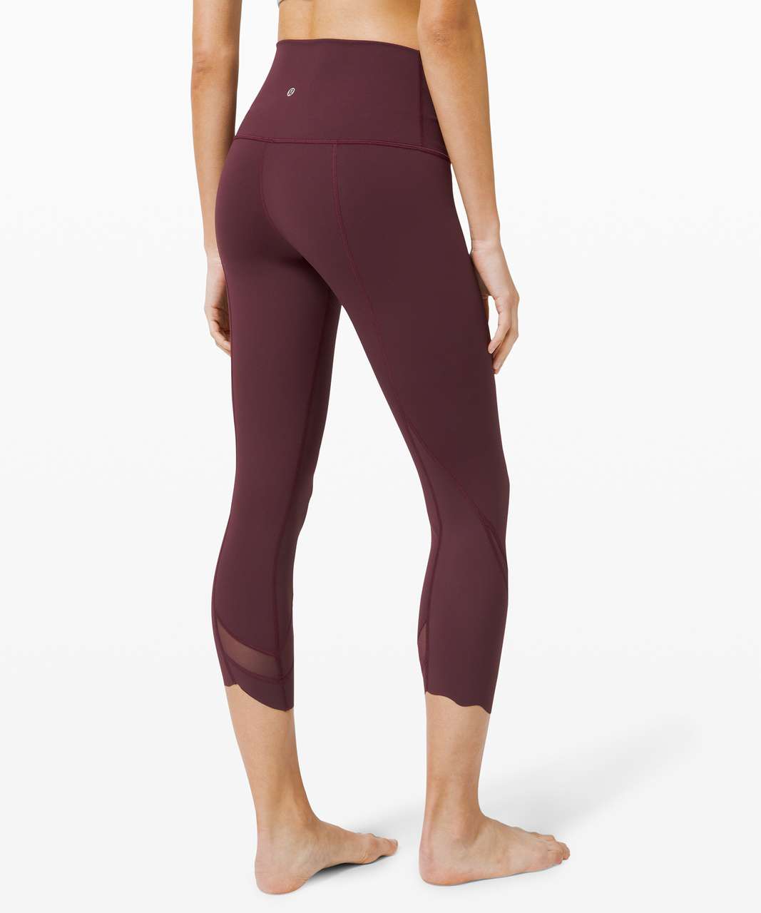 Lululemon Wunder Under Crop High-Rise *Roll Down Scallop Full-On Luxtreme 23  - Cassis - lulu fanatics