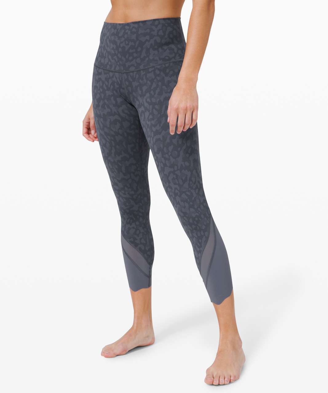 Lululemon Wunder Under Crop High-Rise *Roll Down Scallop Full-On Luxtreme 23" - Formation Camo Shade Multi  / Shade
