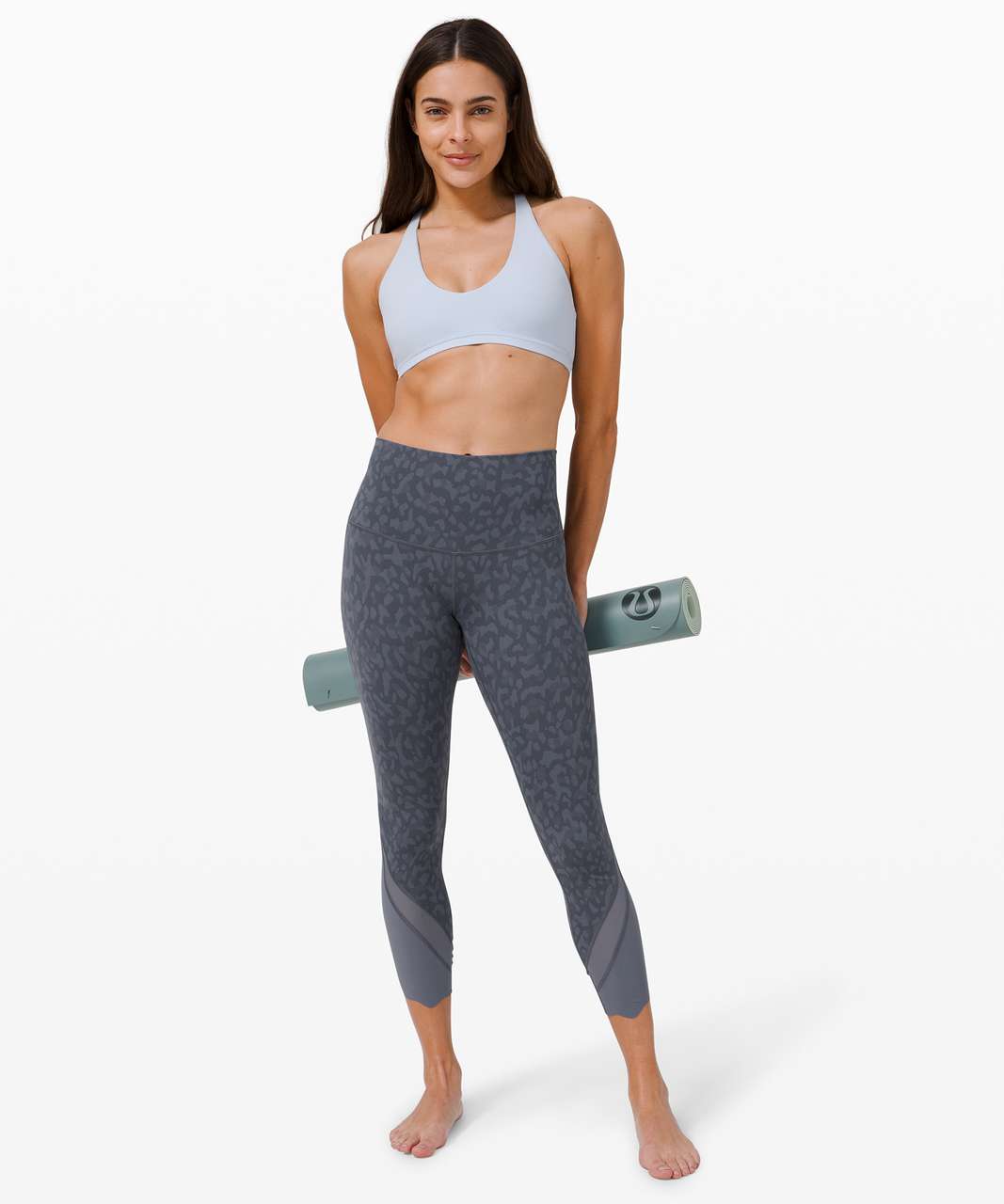 Lululemon Wunder Under Crop High-Rise *Roll Down Scallop Full-On Luxtreme 23" - Formation Camo Shade Multi  / Shade