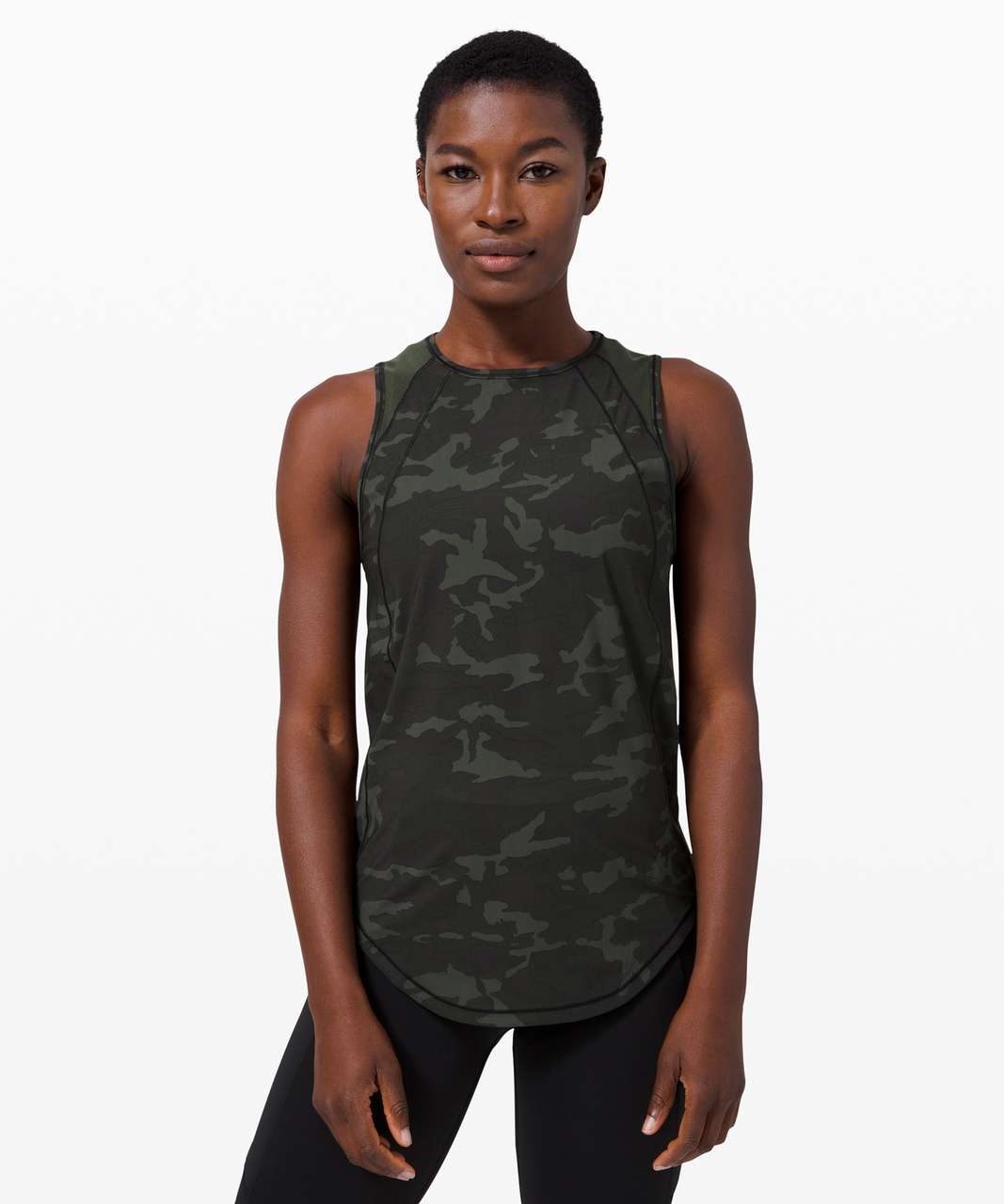 Lululemon Women's Sculpt Tank in Incognito Camo Multi Gator Green