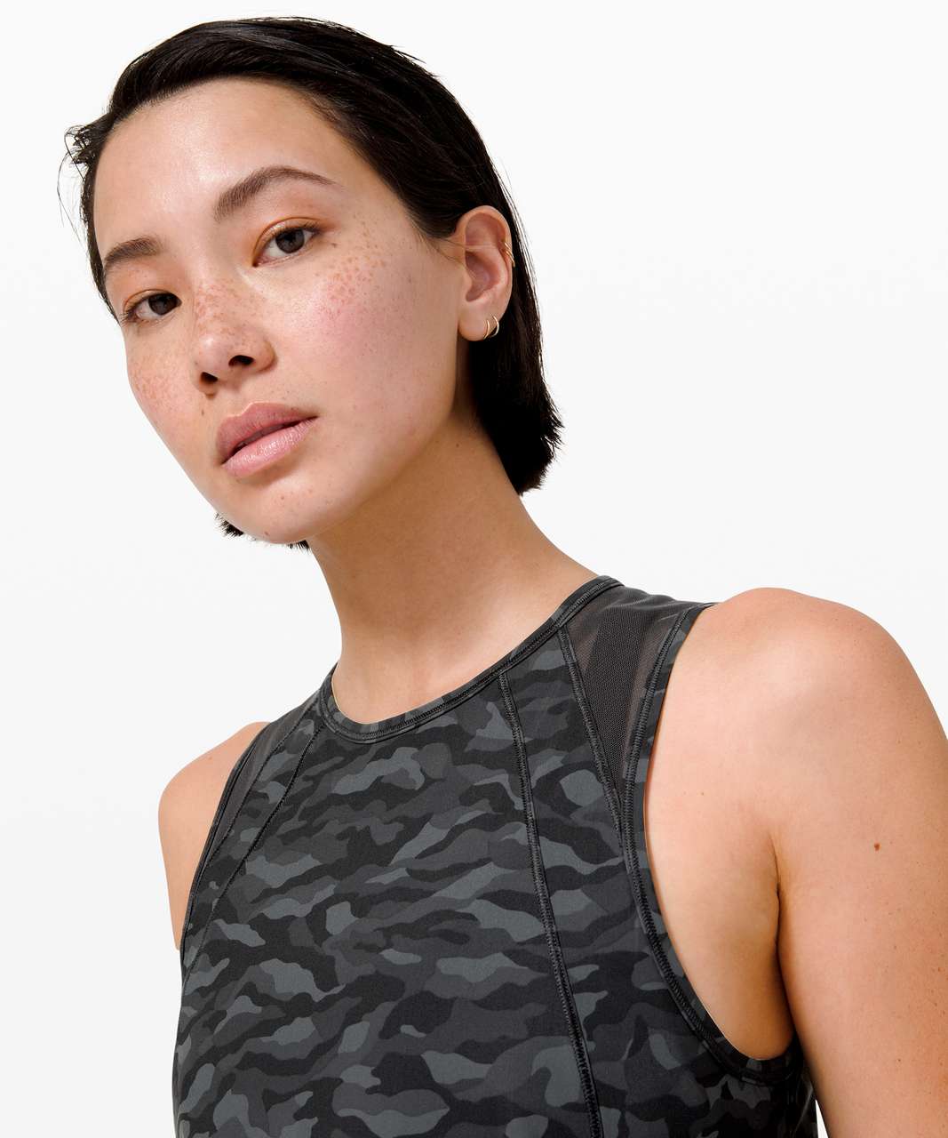 Lululemon Sculpt Tank II Formation Camo Deep Coal Multi Black