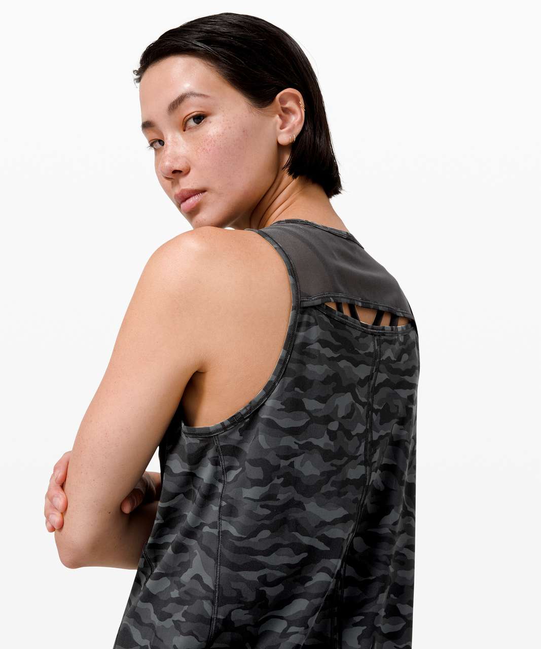 Lululemon Sculpt Tank II Formation Camo Deep Coal Multi Black