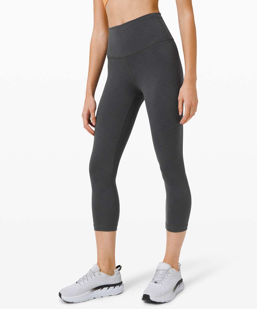 Lululemon Heathered Grey with Dark Grey Side Stripes Cropped Leggings- –  The Saved Collection