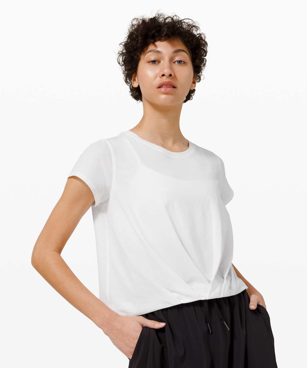 Lululemon Pleats and Thank You Short Sleeve - White