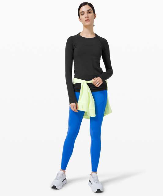 Lululemon Swiftly Tech Long Sleeve Crew - Midnight Navy / Psychic / Black -  lulu fanatics