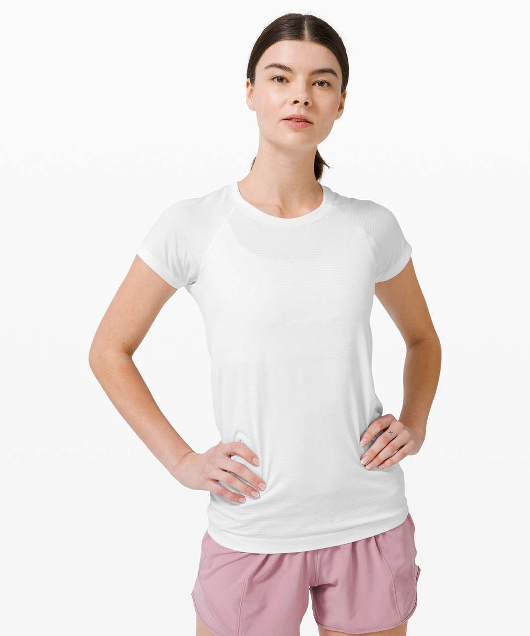 lululemon SWIFTLY TECH SHORT SLEEVE 2.0 - Basic T-shirt - slate  white/mottled light grey - Zalando.de