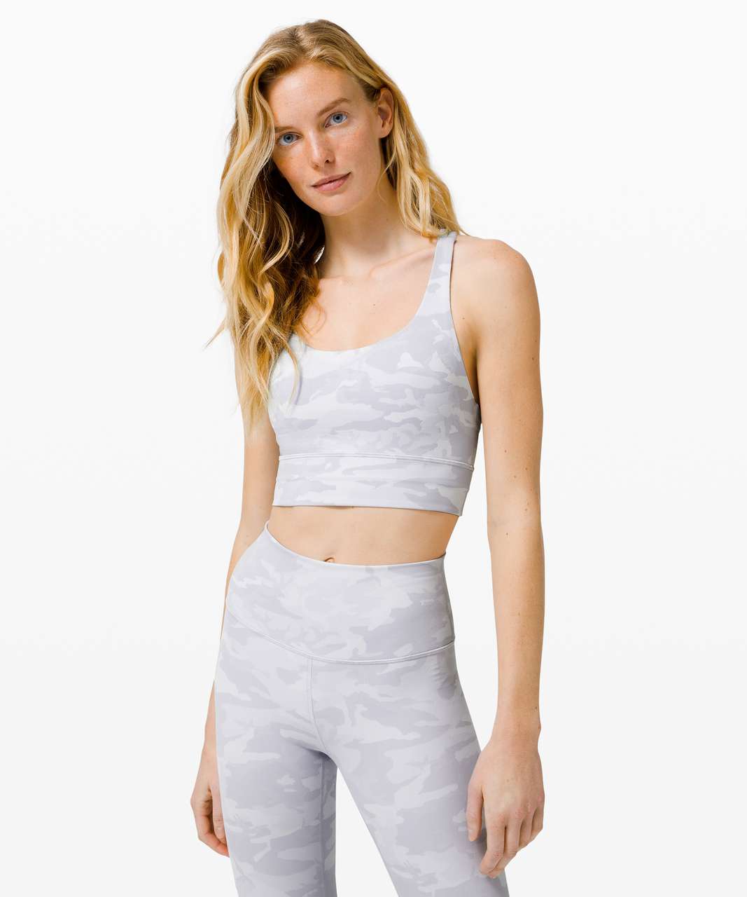 LULULEMON WHITE & Gray Striped Sports Bra - Size 34DD £11.88