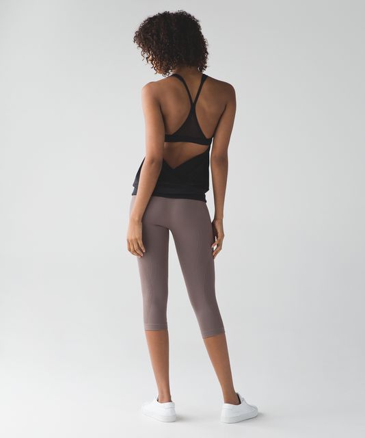 LULULEMON Flow & Go Crop Seamless Leggings Tie Dye Dark Carbon Black 6 