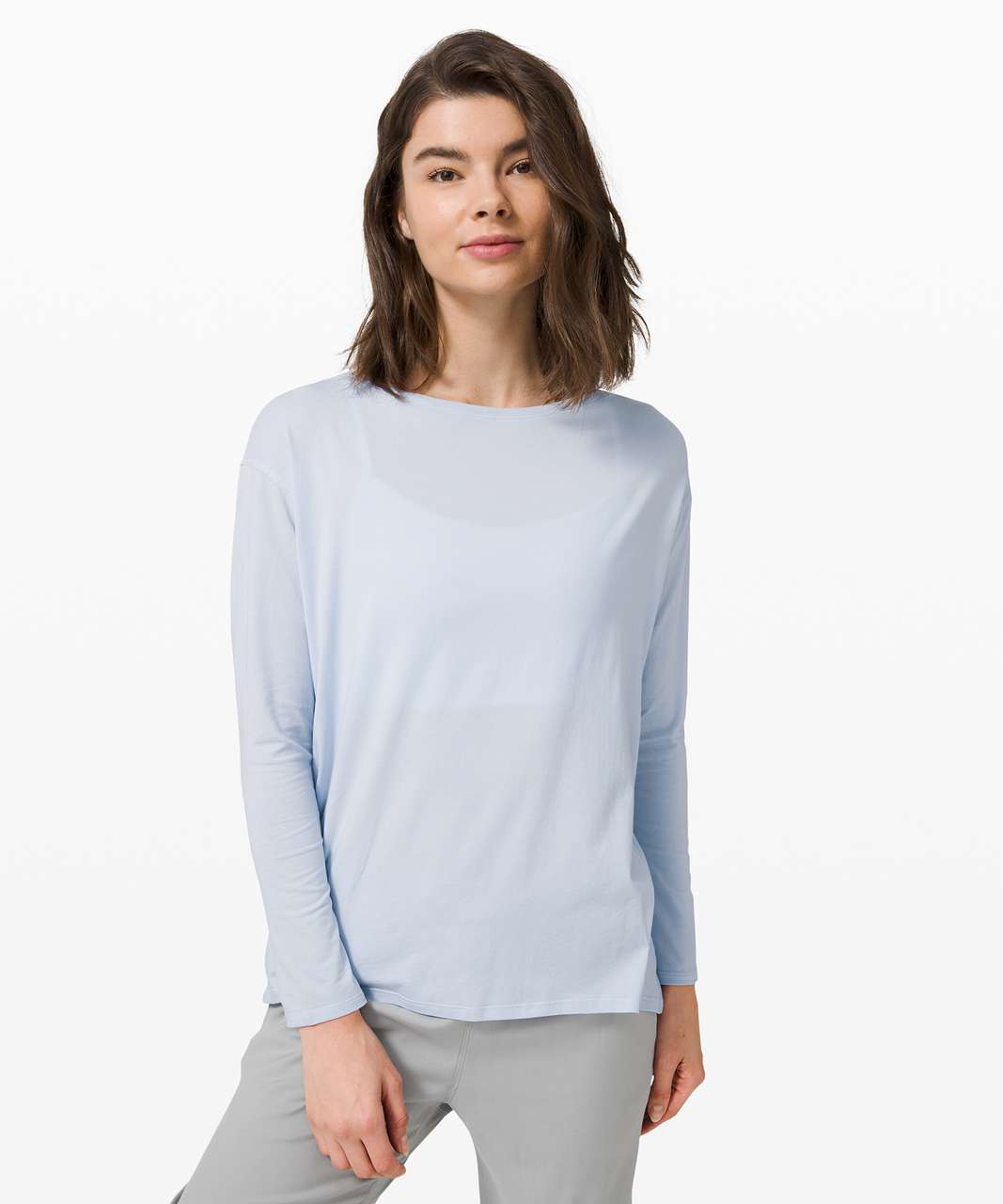 Lululemon Back In Action Long Sleeve Blue Linen 2 - $50 (13% Off Retail) -  From francesca