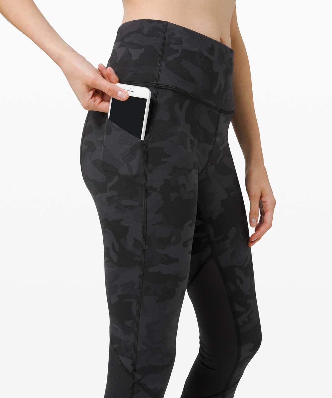 Lululemon Pace Rival High-Rise Crop 22" - Incognito Camo Multi Grey / Black