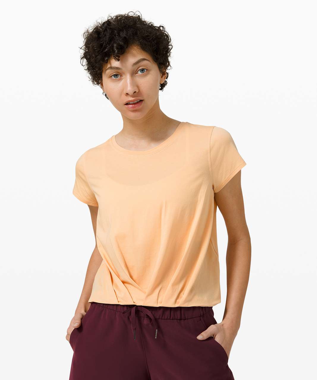 Lululemon Pleats and Thank You Short Sleeve - Ivory Peach