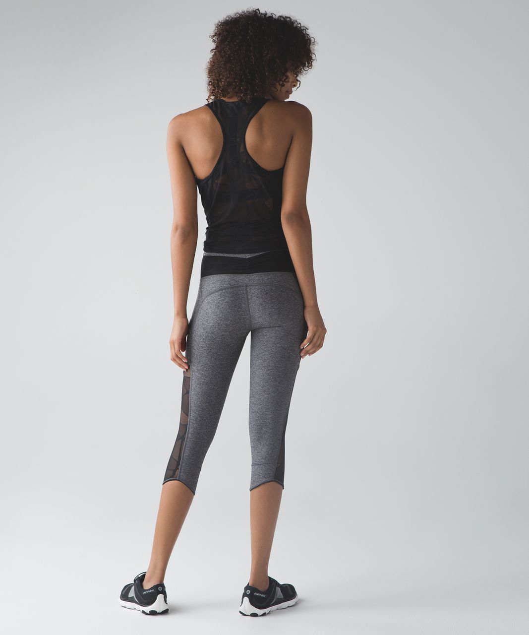 Lululemon Goal Crusher Crop - Heathered Black / Black