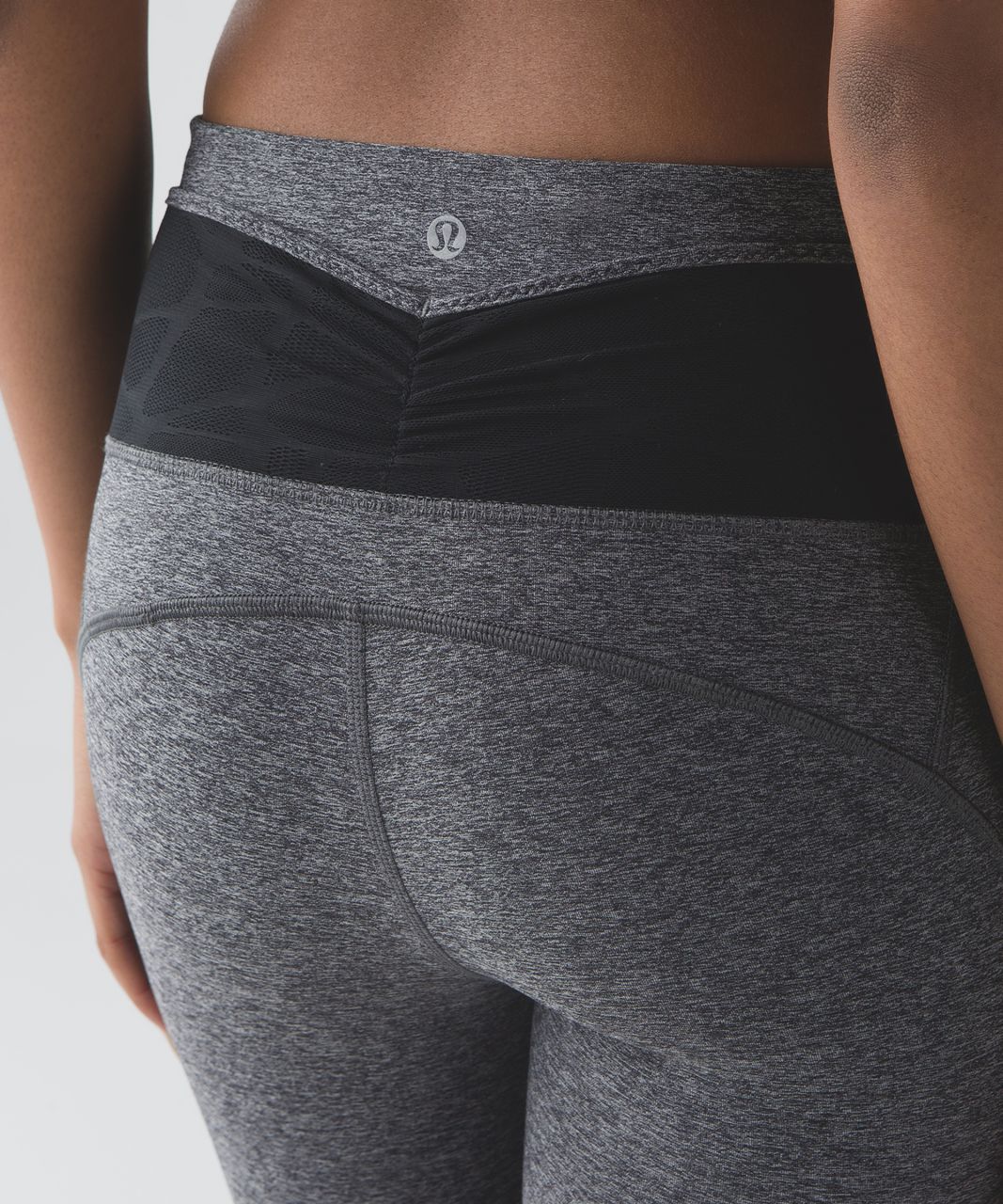 Lululemon Goal Crusher Crop - Heathered Black / Black