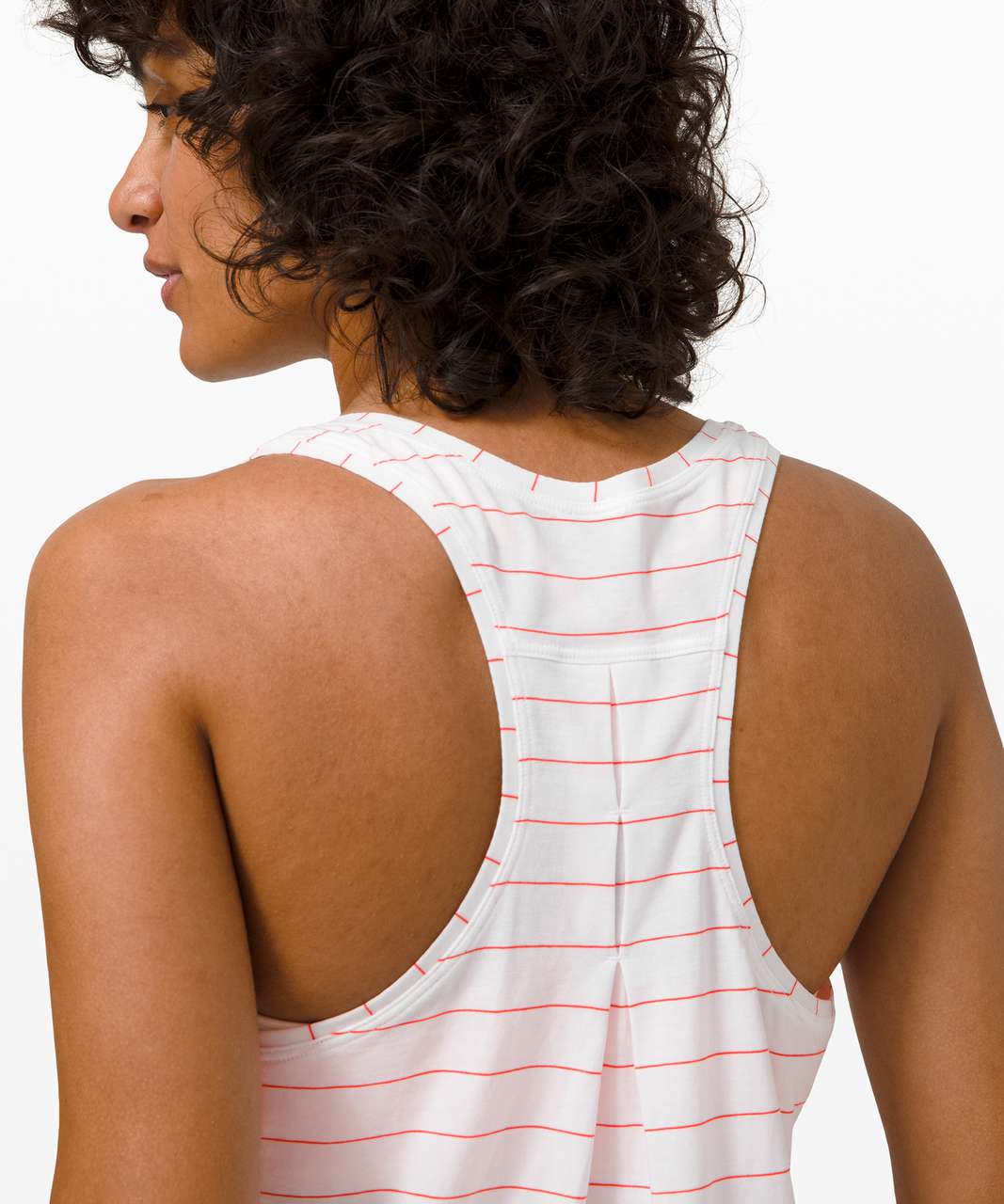 Lululemon Love Tank *Pleated - Short Serve Stripe White Brick