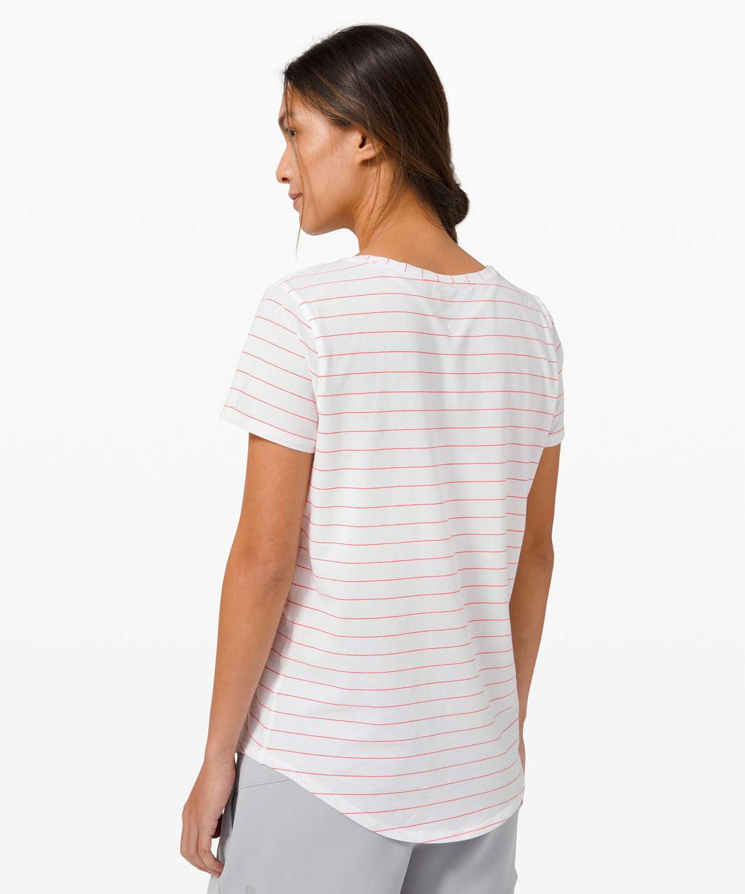 Lululemon Love Crew III - Short Serve Stripe White Brick