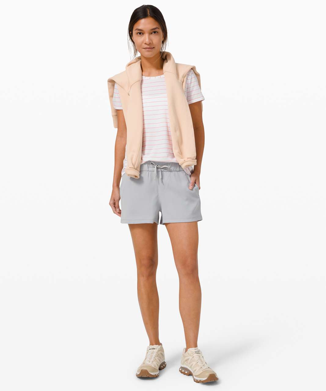 Lululemon Love Crew III - Short Serve Stripe White Brick