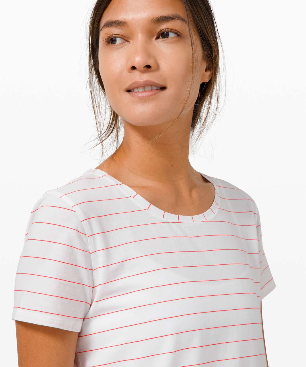 Lululemon Love Crew III - Short Serve Stripe White Brick