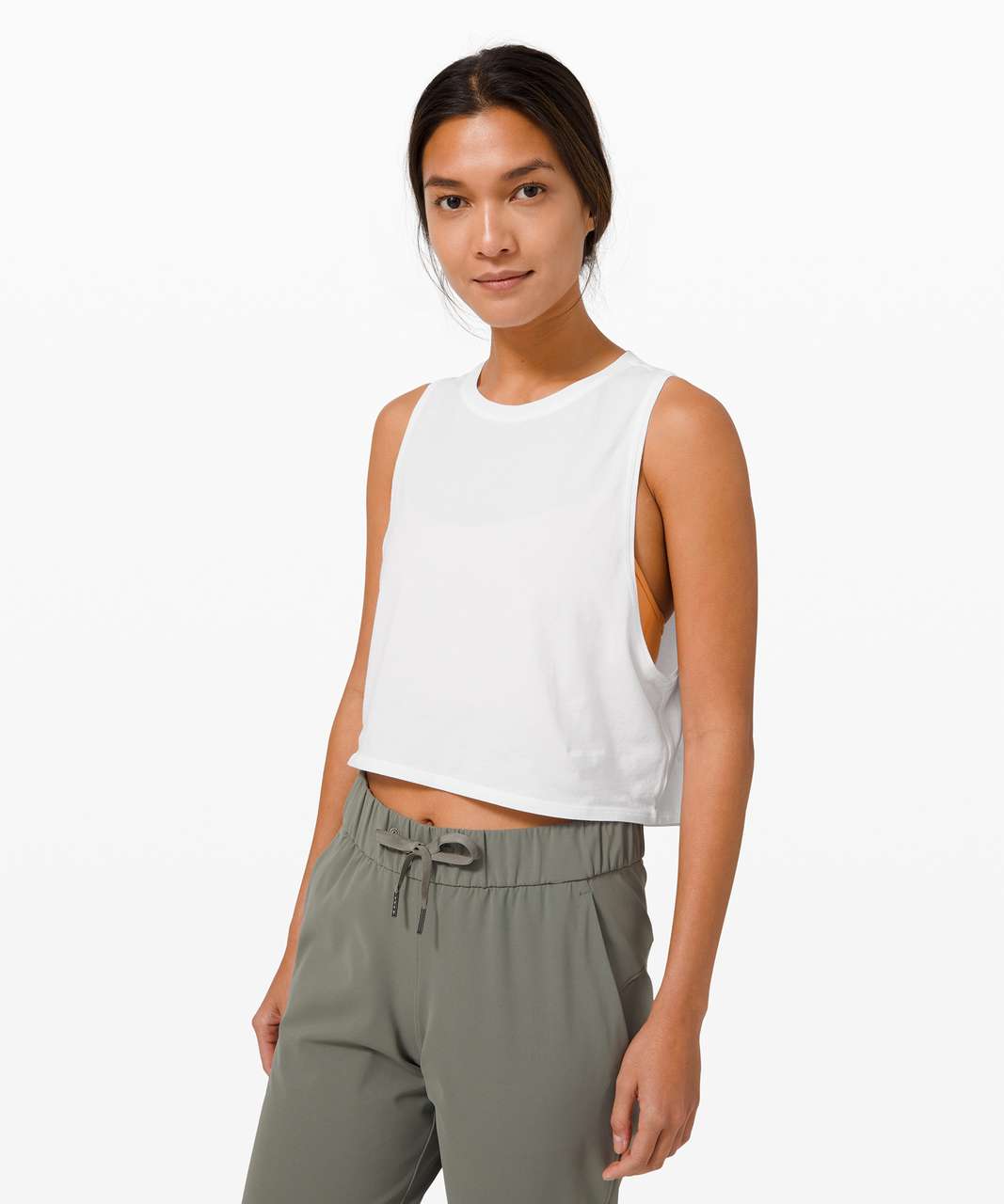 Lululemon Cut Back Crop Tank - White