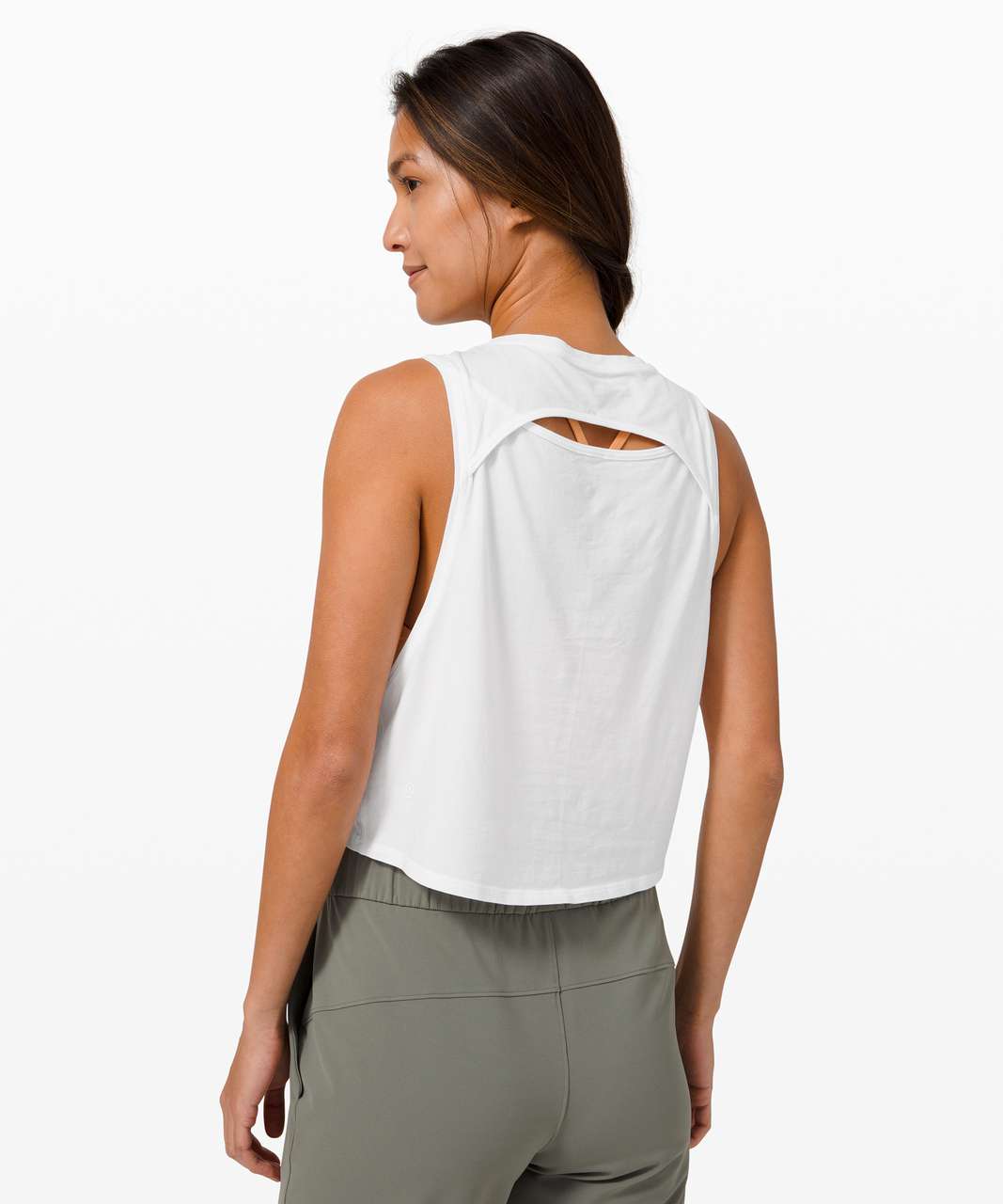 Lululemon Cut Back Crop Tank - White