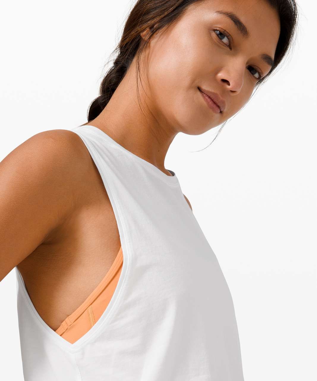 Lululemon Cut Back Crop Tank - White