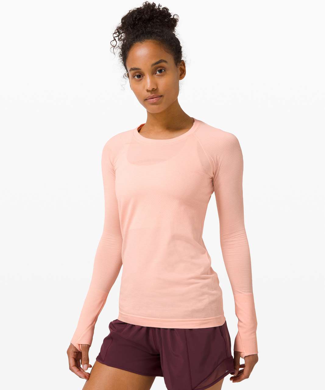 Lululemon Swiftly Tech Long Sleeve 2.0 - Ballet Slipper / White