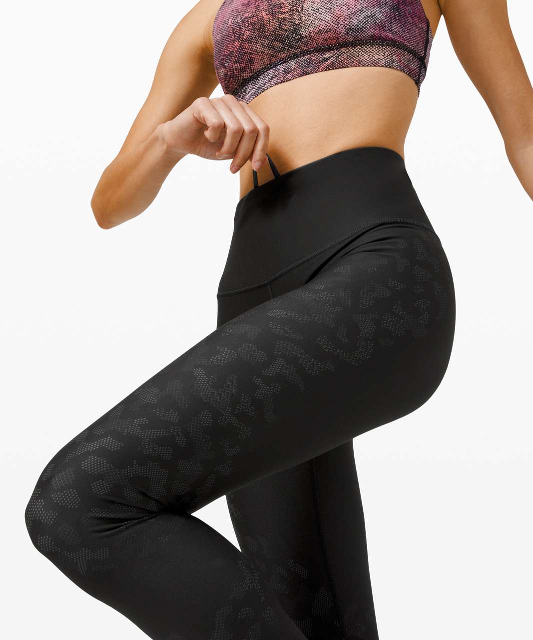 Lululemon Black Purple Mapped Out HR Tight Fitted Leggings NWT