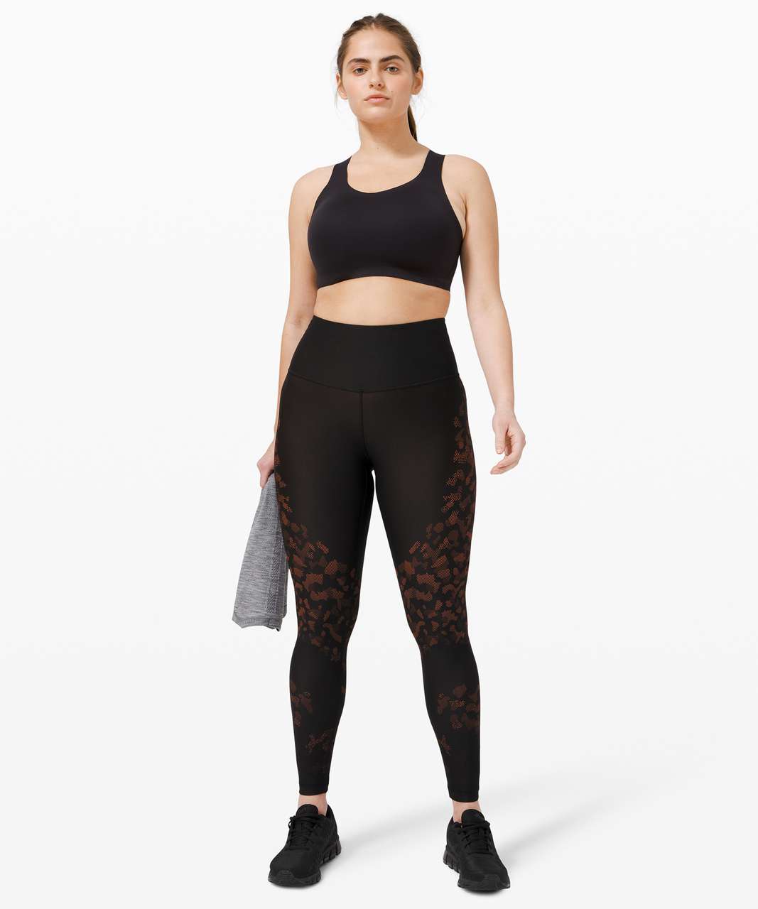 Lululemon Mapped Out High Rise Tight 28 Camo Black / Brick