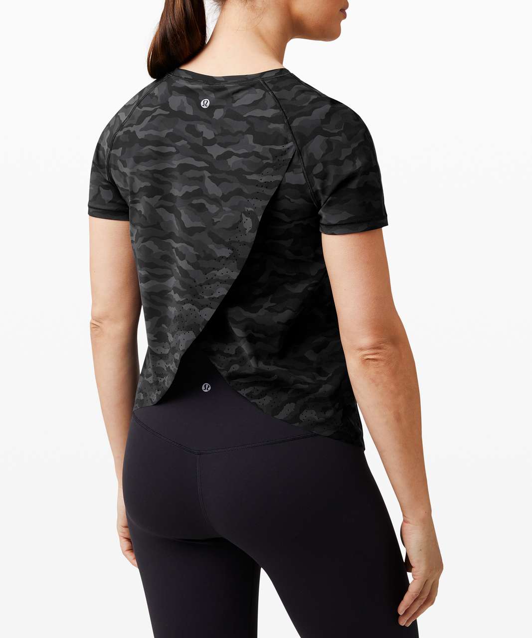 Short Sleeve Gym Crop Top - Coal