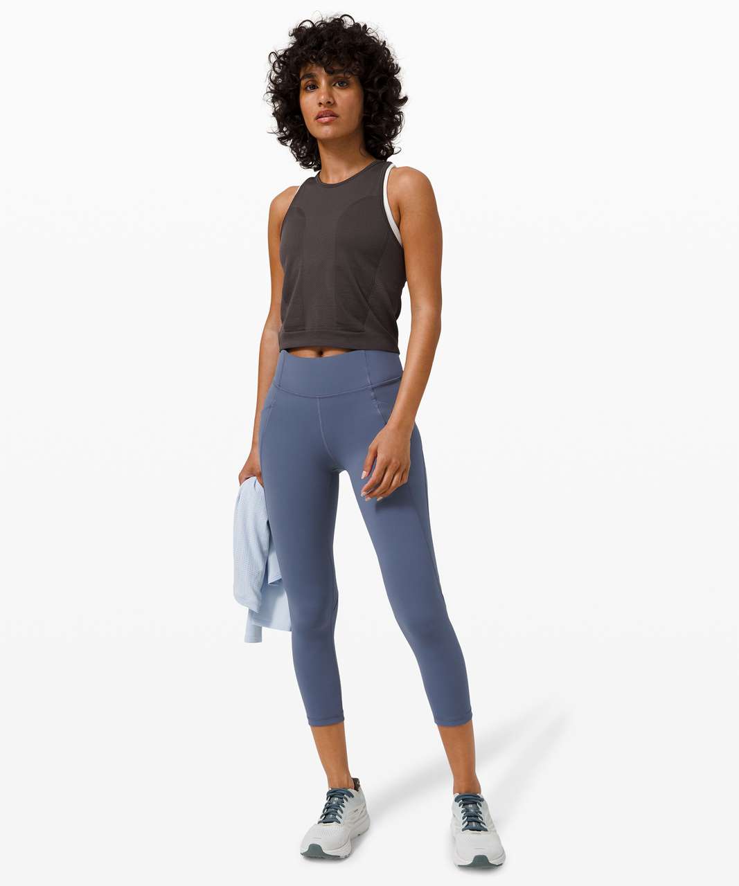 Lululemon Time To Sweat Crop 23 - Ink Blue - lulu fanatics