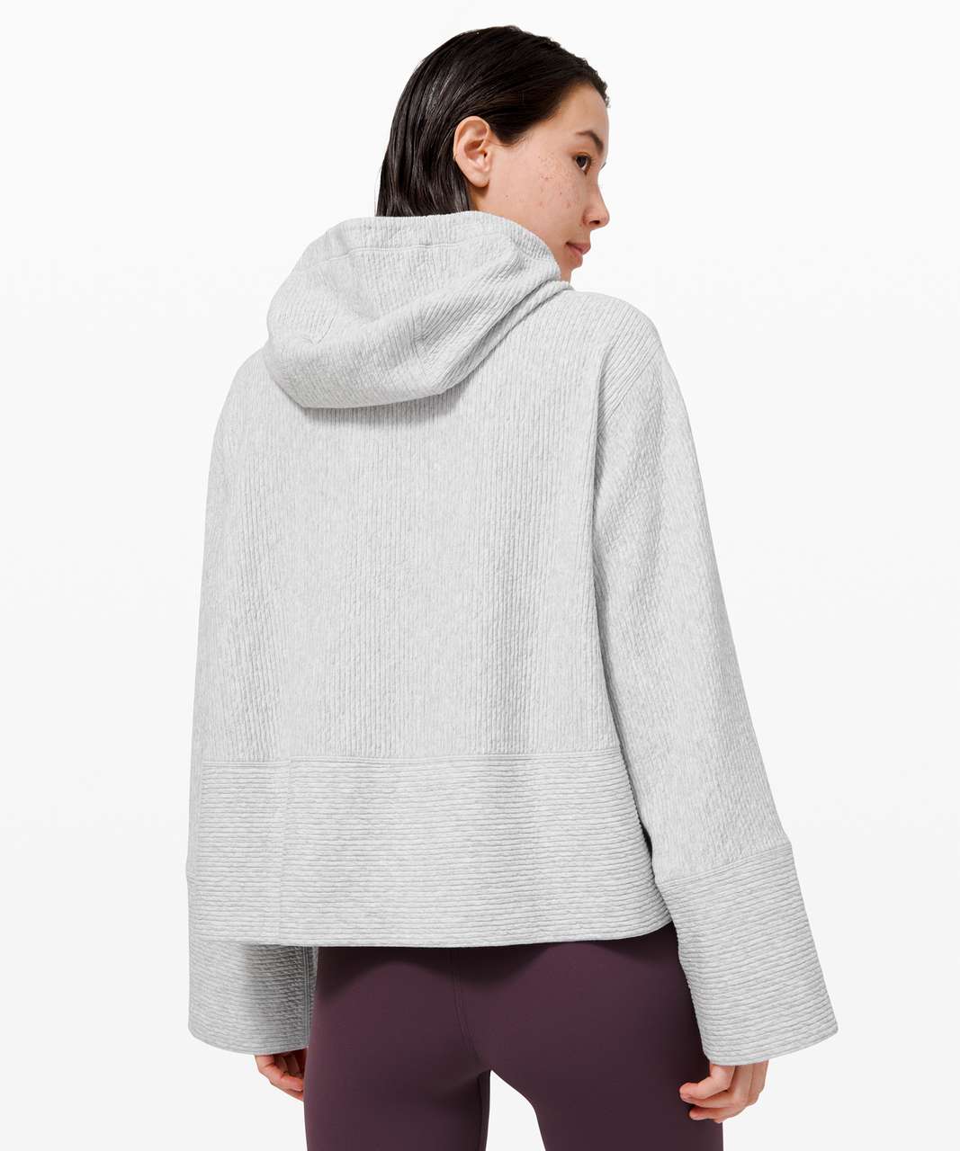 Lululemon Loungeful Cropped Hoodie - Heathered Core Ultra Light Grey - lulu  fanatics