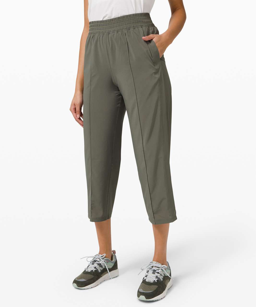 Lululemon Wanderer Crop 23 In Grey Sage