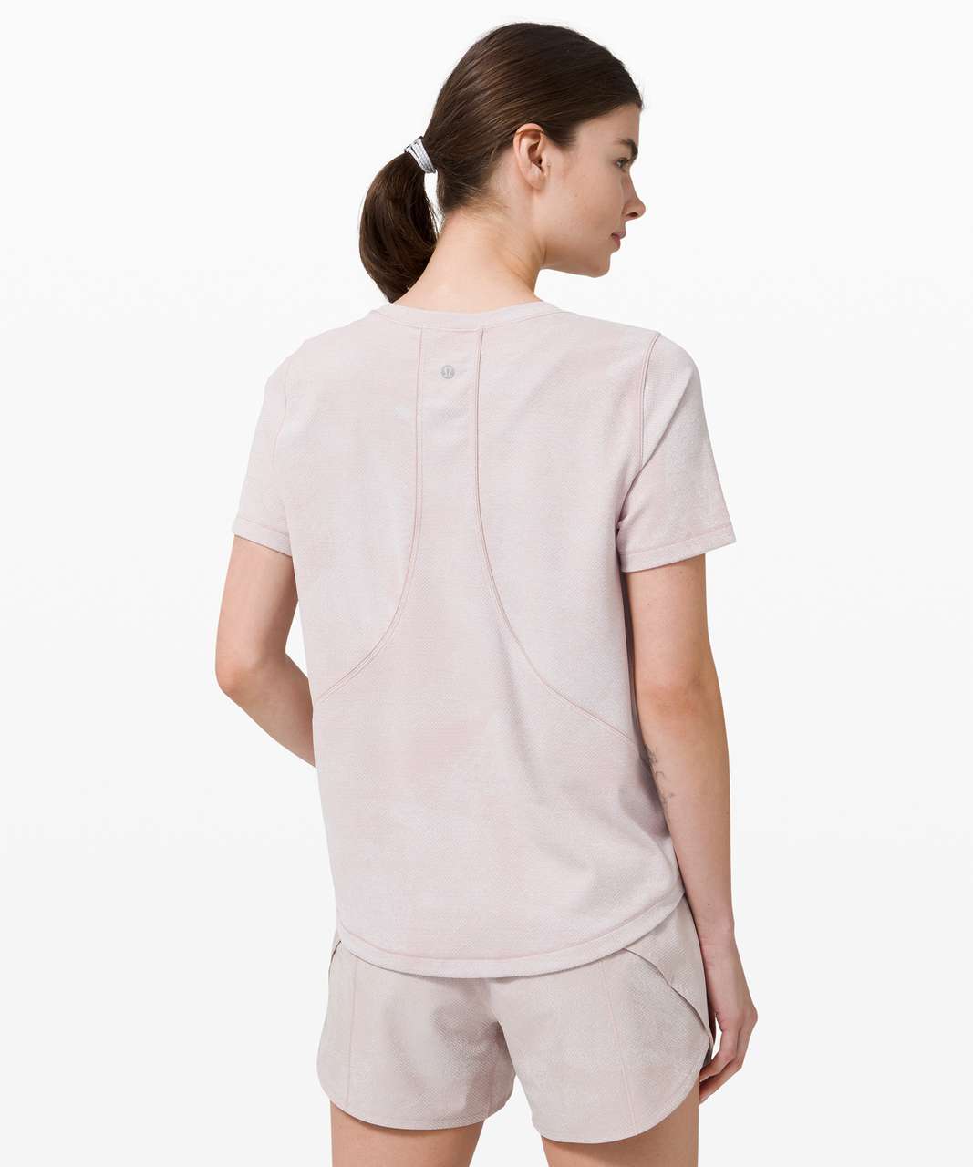 Lululemon Long Distance Short Sleeve - Pixel Jacquard Alpine White Mink Berry