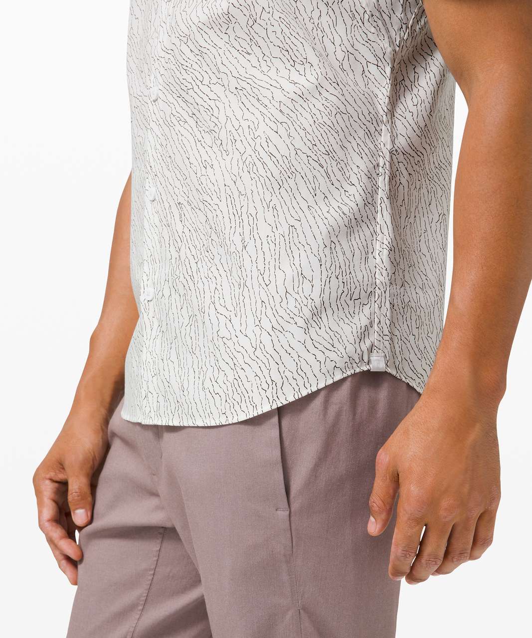 Lululemon Down to the Wire Short Sleeve Shirt - Water Course Inverse Soft Ivory Carbon Dust