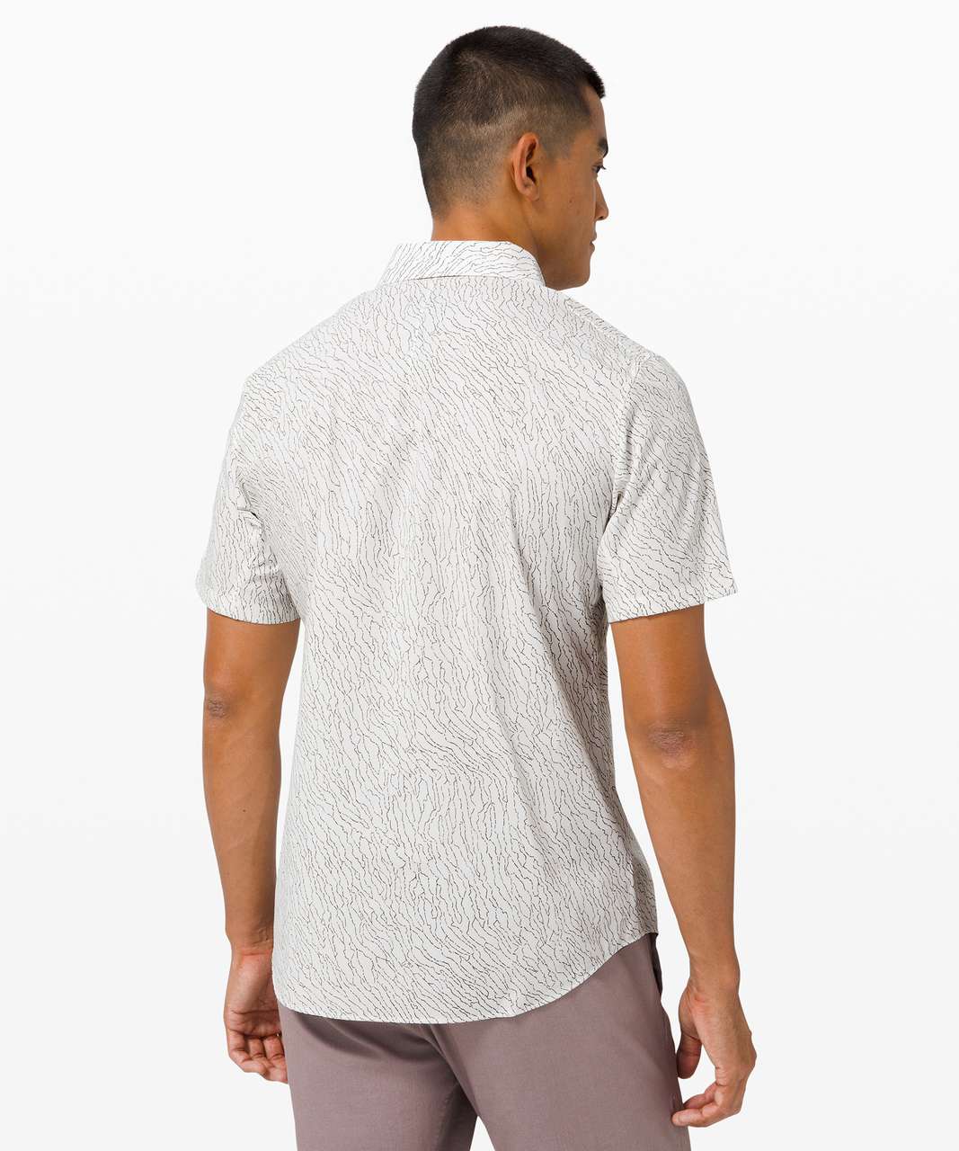 Lululemon Down to the Wire Short Sleeve Shirt - Water Course Inverse Soft Ivory Carbon Dust