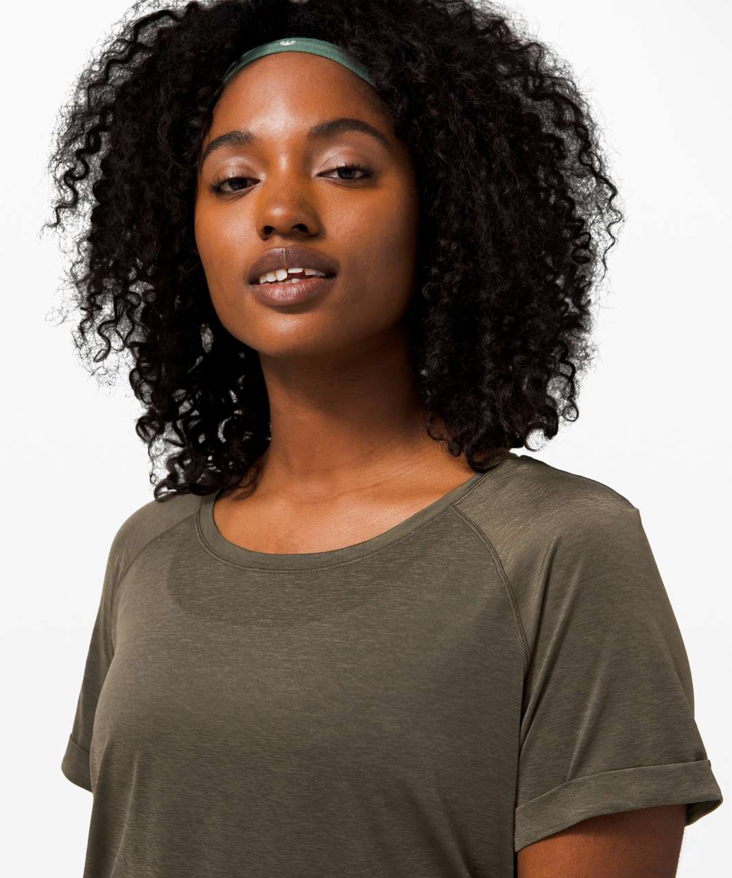 Lululemon Open Up Tie Back Tee - Dark Olive